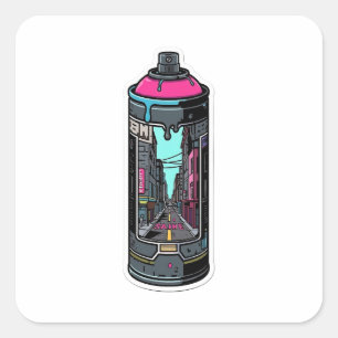 Urban Street Art Graffiti Spray Can 3D Sticker