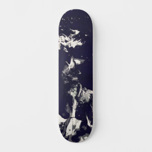 Urban Street Art Inspired Grey Wolf Howling Wide  Skateboard