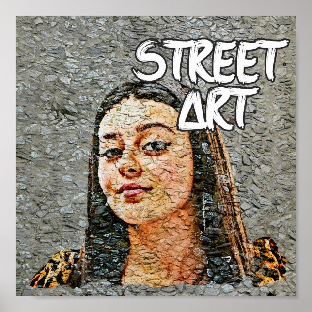 Urban Street Art Portrait Wall Decor (Front)