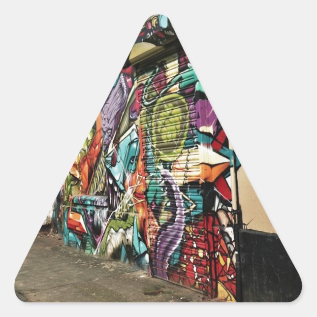 Urban Street Art Triangle Sticker (Front)