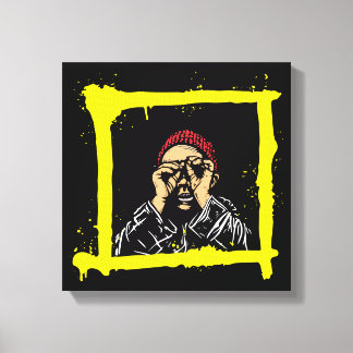 Urban Street Art with Bold Frame Canvas Print
