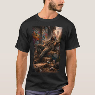 Urban Street Life Graffiti Wall Art T-Shirt