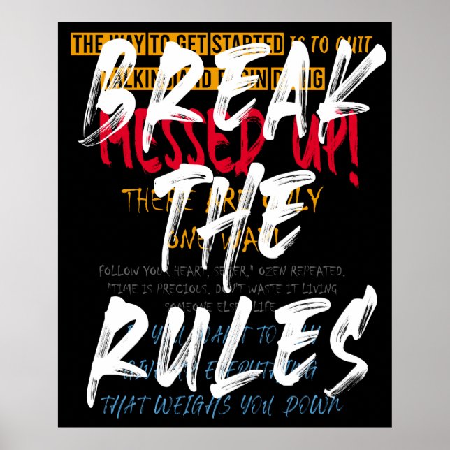 Urban street style Break the rules slogan print wi (Front)