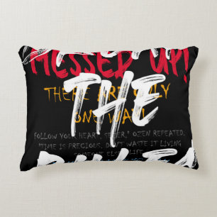 Urban street style Break the rules slogan print wi Decorative Cushion