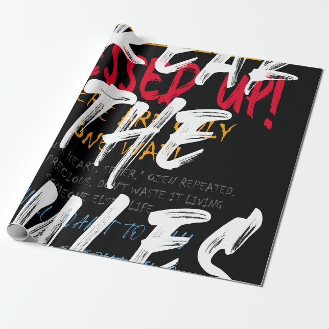 Urban street style Break the rules slogan print wi Wrapping Paper (Unrolled)