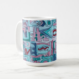 Urban Street Two-Abstract Geometric Watercolor Art Coffee Mug