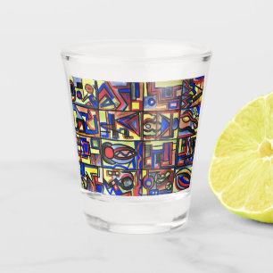 Urban Street Two-Hand Painted Abstract Art Shot Glass