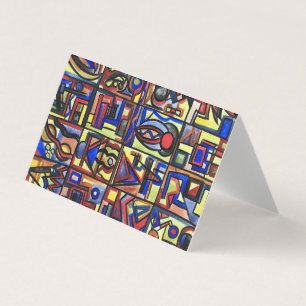 Urban Street Two-Hand Painted Modern Bauhaus Art Business Card
