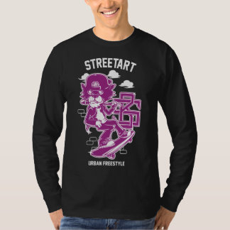 Urban Streetart - Cat on Ski Board T-Shirt