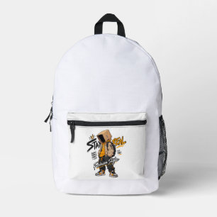 Urban Streetwear Fashion Character – Cool Graffiti Printed Backpack