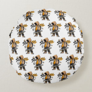 Urban Streetwear Fashion Character – Cool Graffiti Round Cushion