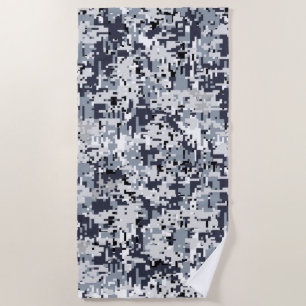 Urban Style Digital Camouflage Decor on a Beach Towel
