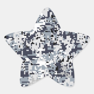 Urban Style Digital Camouflage Decor Star Sticker