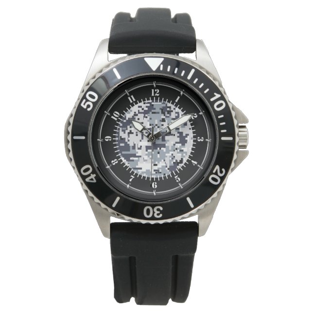 Urban Style Grey Digital Camouflage Fashion Watch (Front)