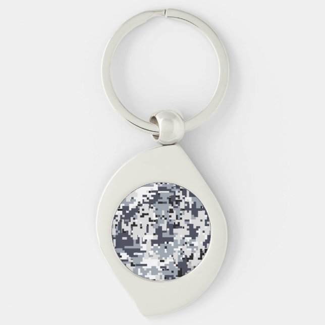 Urban Style Grey Digital Camouflage Key Ring (Front)