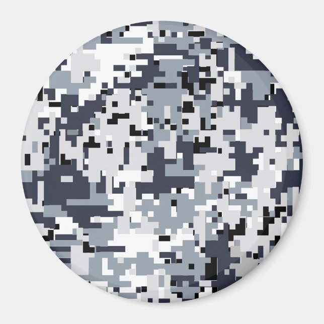 Urban Style Silver Digital Camouflage Magnet (Front)