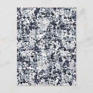 Urban Style Silver Digital Camouflage Postcard