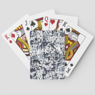 Urban Style Silver Grey Digital Camouflage Playing Cards