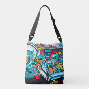 Urban subway graffiti art crossbody bag