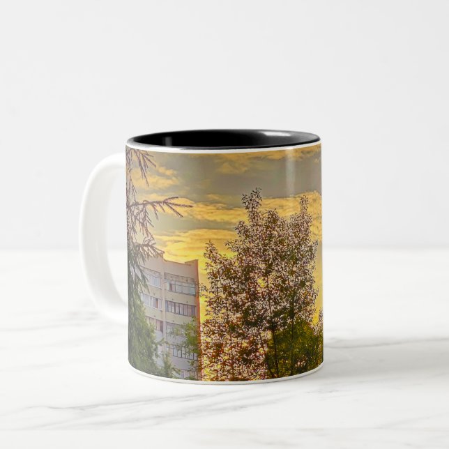 Urban Sunset Memory Mug – Customisable (Front Left)