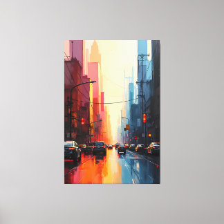 Urban Sunset Reflections Canvas Print