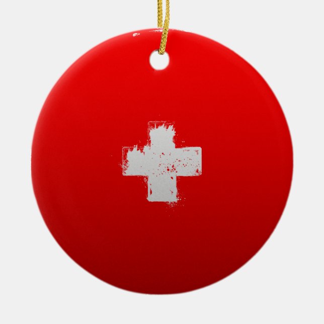 Urban Switzerland Ceramic Tree Decoration (Front)