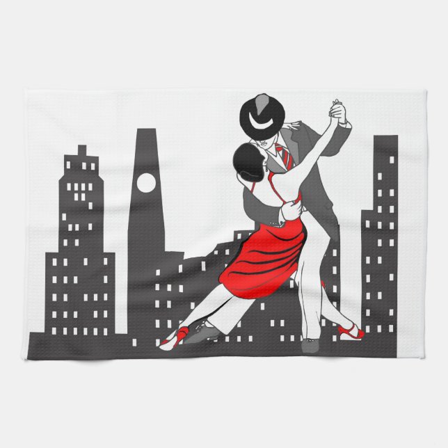 Urban tango tea towel (Horizontal)