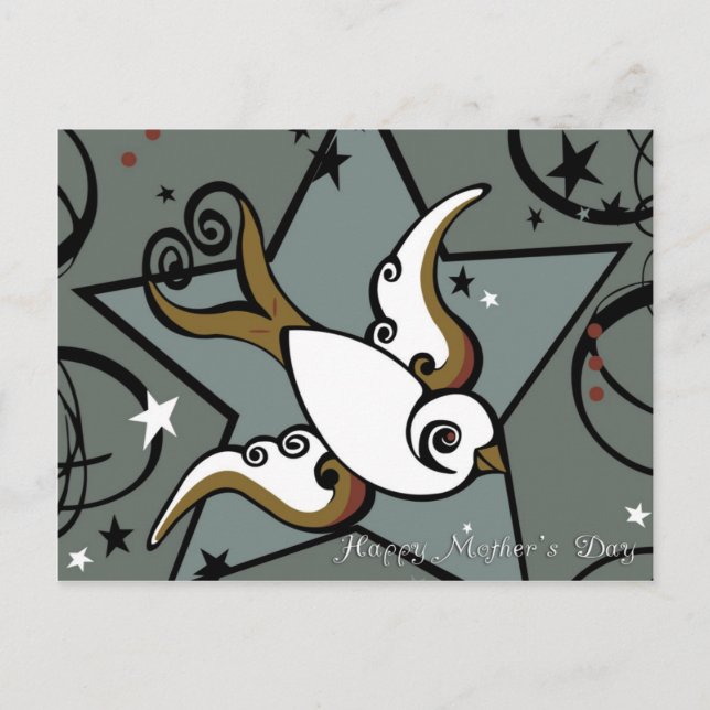 Urban Tattoo Swallow Bird Design Postcard (Front)