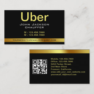 Urban Taxi Driver Chauffeur Yellow stripe QR CODE Business Card