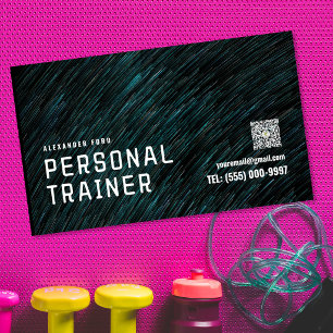 Urban texture background green Personal Trainer Magnetic Business Card