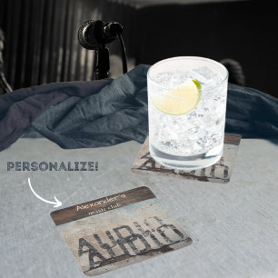 Urban-themed loft style audiophile music lover   square paper coaster