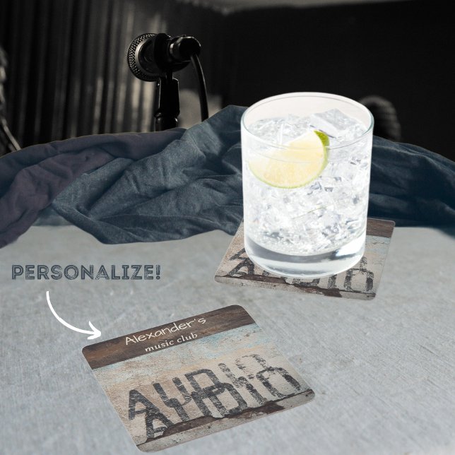 Urban-themed loft style audiophile music lover   square paper coaster (Creator Uploaded)