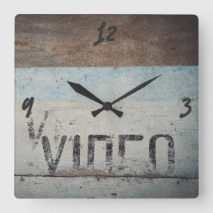 Urban-themed loft style cinephile movie lovers  square wall clock