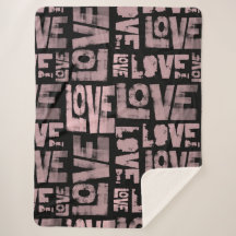 Urban Throw Blanket - Love Graffiti - Pink Black