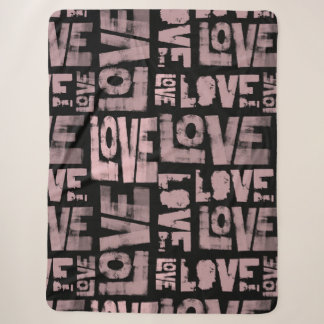 Urban Throw Blanket - Love Graffiti - Pink Black