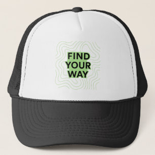 Urban Topo Map Neon Stylish Trucker Hat