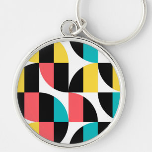 Urban, trendy, colorful, modern graphic pattern key ring