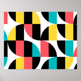 Urban, trendy, colorful, modern graphic pattern poster