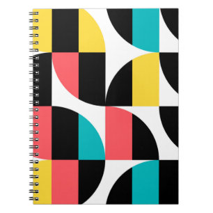 Urban, trendy, colourful, modern graphic pattern notebook
