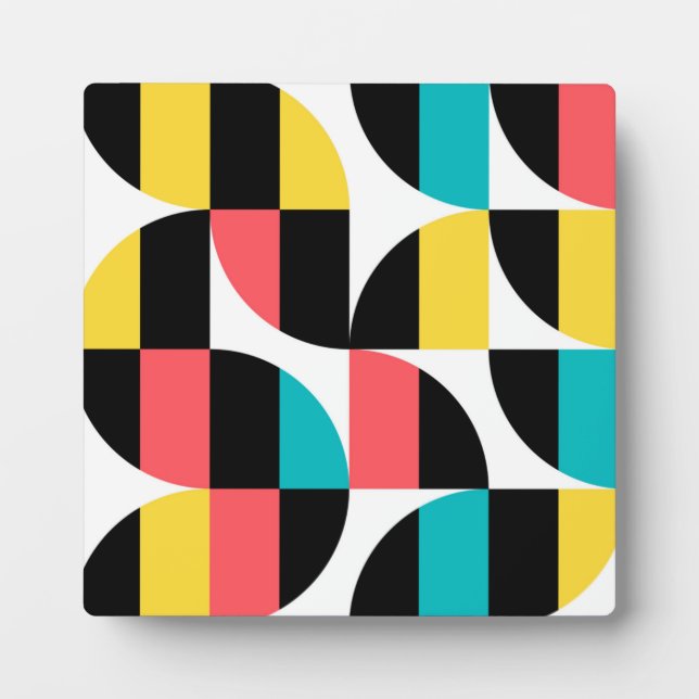Urban, trendy, colourful, modern graphic pattern plaque (Front)