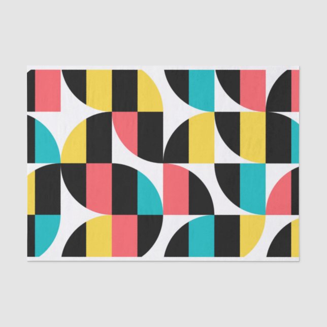 Urban, trendy, colourful, modern graphic pattern tissue paper (Front)