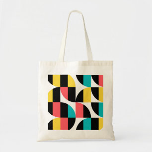 Urban, trendy, colourful, modern graphic pattern tote bag