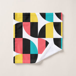 Urban, trendy, colourful, modern graphic pattern wash cloth