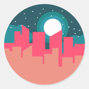 Urban Twilight Classic Round Sticker