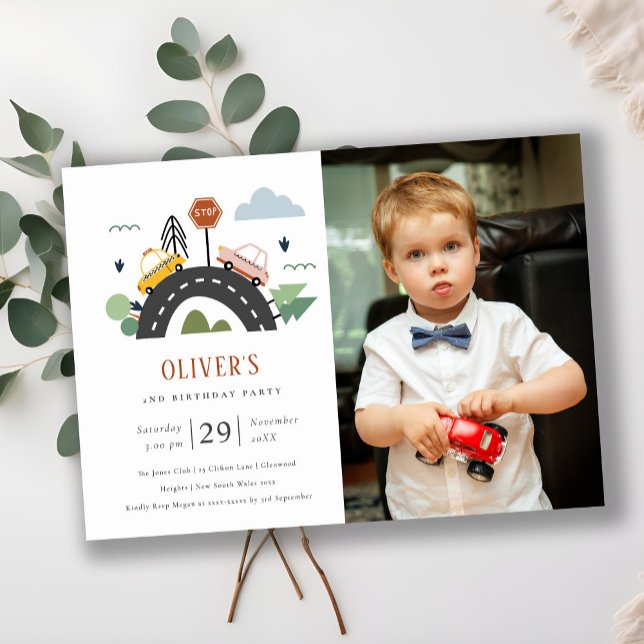 Urban Vehicle Cars Photo Any Age Birthday Invite (Creator Uploaded)