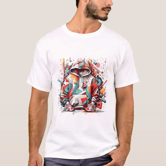 Urban Vibes, Festive Streetwear Fusion T-Shirt (Front)