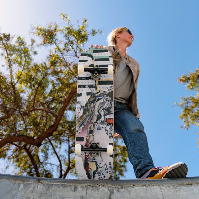 Urban Vibes Skateboard: Ripped Poster Design Skateboard (Outdoor 1)