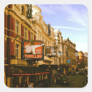 Urban Vintage Downtown Cityscape Square Sticker