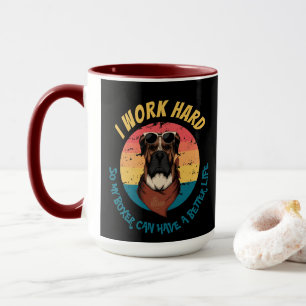 Urban Warrior BOXER  I WORK HARD  Mug