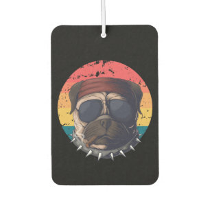 Urban Warrior Sunset Pug   Car Air Freshener
